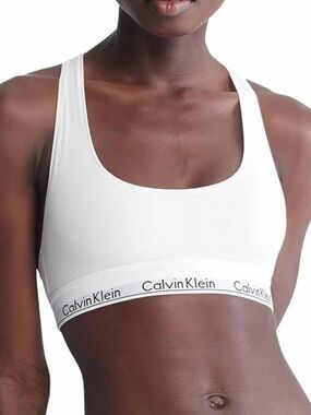 Calvin Klein White Racerback Cotton Bralette